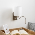 Brilagi - LED Fleksibel væglampe NUBILA 1xE27/25W/230V + LED/3W mat krom/hvid