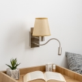 Brilagi - LED Fleksibel væglampe NUBILA 1xE27/25W/230V + LED/3W mat krom/lysebrun