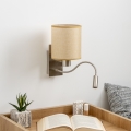 Brilagi - LED Fleksibel væglampe NUBILA 1xE27/25W/230V + LED/3W mat krom/lysebrun