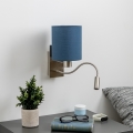 Brilagi - LED Fleksibel væglampe NUBILA 1xE27/25W/230V + LED/3W mat krom/mørkeblå