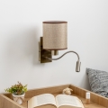 Brilagi - LED Fleksibel væglampe NUBILA 1xE27/25W/230V + LED/3W messing/brun