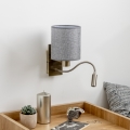 Brilagi - LED Fleksibel væglampe NUBILA 1xE27/25W/230V + LED/3W messing/grå