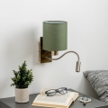 Brilagi - LED Fleksibel væglampe NUBILA 1xE27/25W/230V + LED/3W messing/grøn