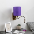 Brilagi - LED Fleksibel væglampe NUBILA 1xE27/25W/230V + LED/3W messing/lilla