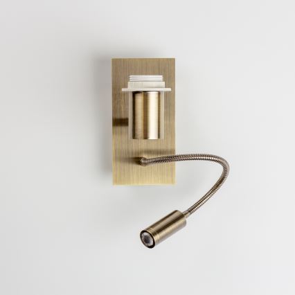 Brilagi - LED fleksibel væglampe NUBILA 1xE27/25W/230V + LED/3W messing/lysegrå