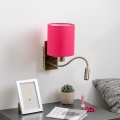 Brilagi - LED Fleksibel væglampe NUBILA 1xE27/25W/230V + LED/3W messing/lyserød