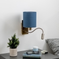 Brilagi - LED Fleksibel væglampe NUBILA 1xE27/25W/230V+ LED/3W messing/mørkeblå
