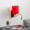 Brilagi - LED Fleksibel væglampe NUBILA 1xE27/25W/230V + LED/3W messing/rød