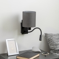 Brilagi - LED Fleksibel væglampe NUBILA 1xE27/25W/230V + LED/3W sort/antracit