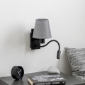 Brilagi - LED Fleksibel væglampe NUBILA 1xE27/25W/230V + LED/3W sort/grå