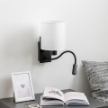 Brilagi - LED Fleksibel væglampe NUBILA 1xE27/25W/230V + LED/3W sort/hvid