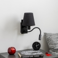 Brilagi - LED Fleksibel væglampe NUBILA 1xE27/25W/230V + LED/3W sort