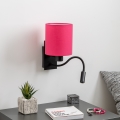 Brilagi - LED Fleksibel væglampe NUBILA 1xE27/25W/230V + LED/3W sort/lyserød