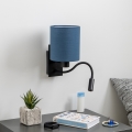 Brilagi - LED Fleksibel væglampe NUBILA 1xE27/25W/230V + LED/3W sort/mørkeblå