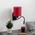 Brilagi - LED Fleksibel væglampe NUBILA 1xE27/25W/230V + LED/3W sort/pompejansk rød