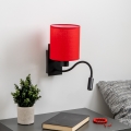 Brilagi - LED Fleksibel væglampe NUBILA 1xE27/25W/230V + LED/3W sort/rød