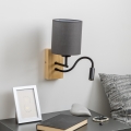 Brilagi - LED Fleksibel væglampe NUBILA WOOD 1xE27/25W/230V + LED/3W eg/antracit