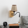 Brilagi - LED Fleksibel væglampe NUBILA WOOD 1xE27/25W/230V + LED/3W eg/brun