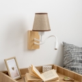 Brilagi - LED Fleksibel væglampe NUBILA WOOD 1xE27/25W/230V + LED/3W eg/brun