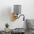 Brilagi - LED Fleksibel væglampe NUBILA WOOD 1xE27/25W/230V + LED/3W eg/grå