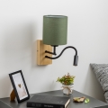 Brilagi - LED Fleksibel væglampe NUBILA WOOD 1xE27/25W/230V + LED/3W eg/grøn