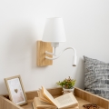 Brilagi - LED Fleksibel væglampe NUBILA WOOD 1xE27/25W/230V + LED/3W eg/hvid