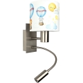 Brilagi - LED fleksibel væglampe til børn BOBO 1xE27/25W/230V + LED/3W mat krom/hvid/dyremotiv