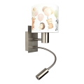 Brilagi - LED fleksibel væglampe til børn BOBO 1xE27/25W/230V + LED/3W mat krom/hvid/dyremotiver