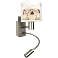 Brilagi - LED fleksibel væglampe til børn BOBO 1xE27/25W/230V + LED/3W mat krom/hvid/lyserød/feer