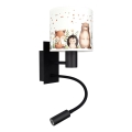 Brilagi - LED fleksibel væglampe til børn BOBO 1xE27/25W/230V + LED/3W sort/hvid/med dyremotiv