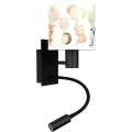 Brilagi - LED fleksibel væglampe til børn BOBO 1xE27/25W/230V + LED/3W sort/hvid/med dyremotiver