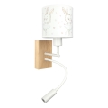 Brilagi - LED fleksibel væglampe til børn BOBO WOOD 1xE27/25W/230V + LED/3W eg/hvid/kaniner