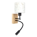Brilagi - LED fleksibel væglampe til børn BOBO WOOD 1xE27/25W/230V + LED/3W eg/sort/hvid/kaniner