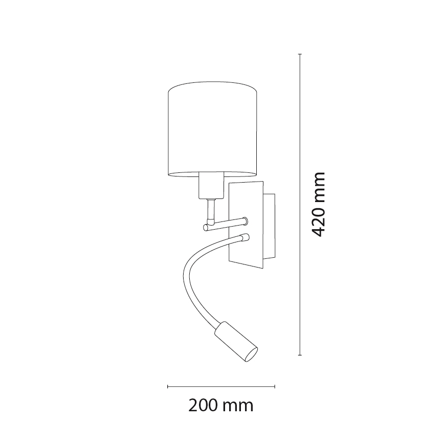 Brilagi - LED fleksibel væglampe til børn BOBO 1xE27/25W/230V + LED/3W sort/hvid/med dyremotiv