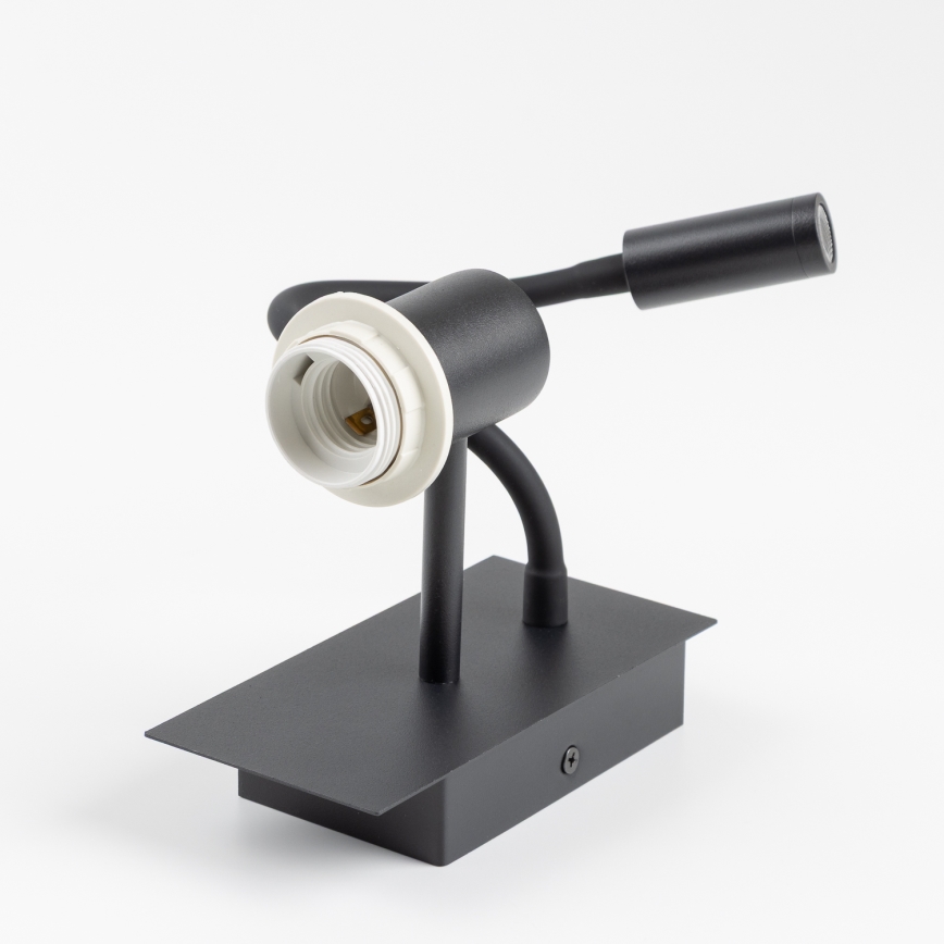 Brilagi - Fleksibel LED-væglampe BOBO 1xE27/25W/230V + LED/3W sort/lyserød