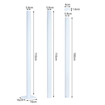 Brilagi - LED gadelampe med 3 m mast URBANSPARK LED/120W/230V hvid IP65