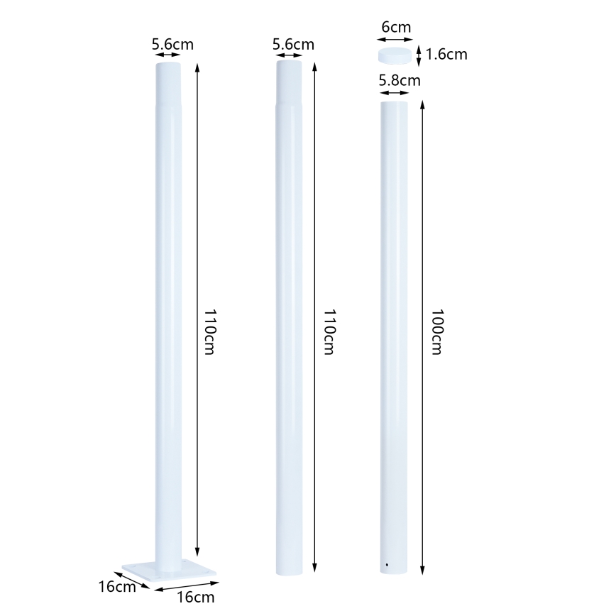 Brilagi - LED gadelampe med 3 m mast URBANSPARK LED/120W/230V hvid IP65