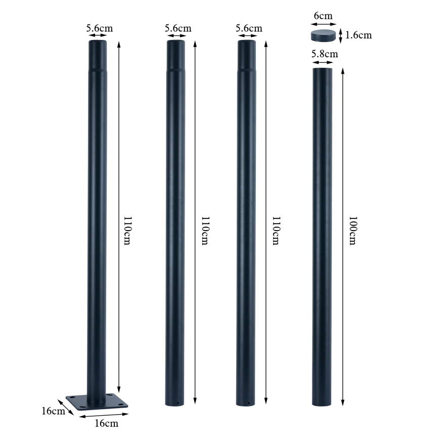 Brilagi - LED gadelampe med 4 m mast URBANSPARK LED/120W/230V antracit IP65