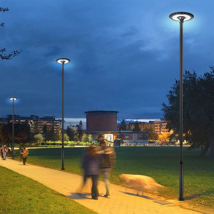 Brilagi - LED gadelampe med 5 m mast URBANSPARK LED/120W/230V sort IP65