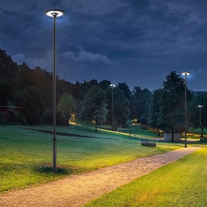Brilagi - LED gadelampe med 5 m mast URBANSPARK LED/120W/230V sort IP65