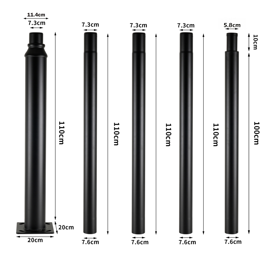 Brilagi - LED gadelampe med 5 m mast URBANSPARK LED/120W/230V sort IP65
