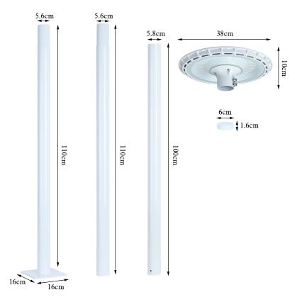 Brilagi - LED gadelampe URBANSPARK LED/120W/230V hvid IP65
