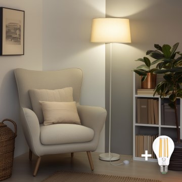 Brilagi - LED gulvlampe CERIA 1x E27/40W/230V Ø 45 cm beige/hvid