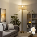 BRILAGI - LED-gulvlampe CERIA 1xE27/20W/230V Ø 25 cm bambus/guld