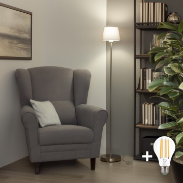 Brilagi - LED gulvlampe CERIA 1xE27/40W/230V Ø 20,5 cm grå/mat krom