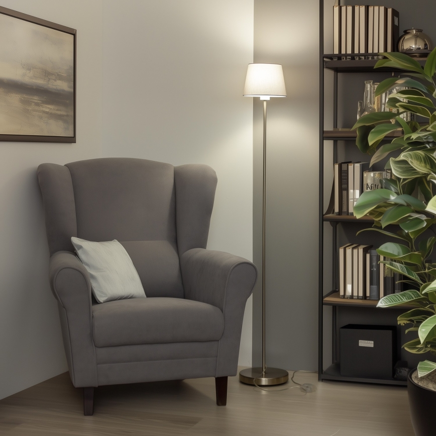 Brilagi - LED gulvlampe CERIA 1xE27/40W/230V Ø 20,5 cm grå/mat krom