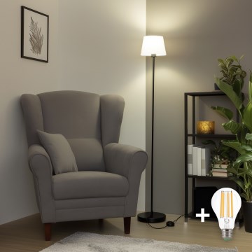 Brilagi - LED gulvlampe CERIA 1xE27/40W/230V Ø 20,5 cm hvid/sort