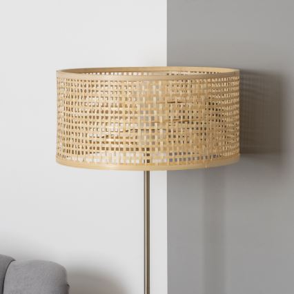 Brilagi - LED-gulvlampe CERIA 1xE27/40W/230V, Ø 25 cm, bambus/mat krom