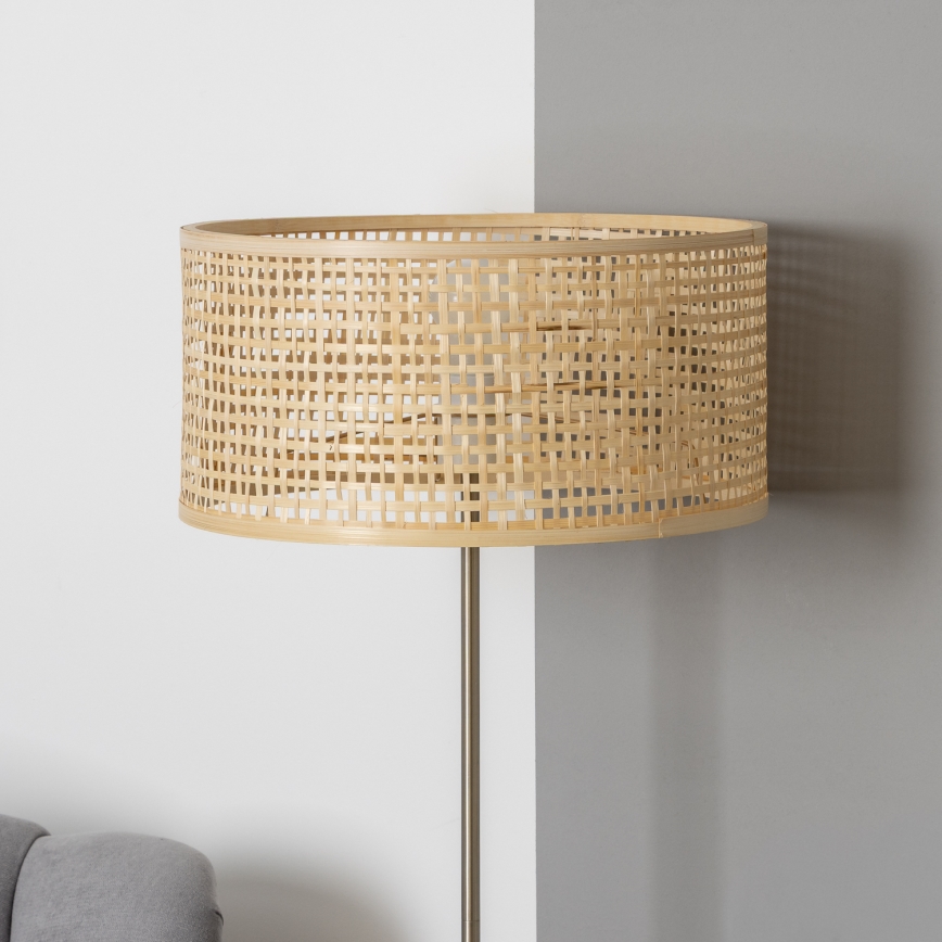 Brilagi - LED-gulvlampe CERIA 1xE27/40W/230V, Ø 25 cm, bambus/mat krom
