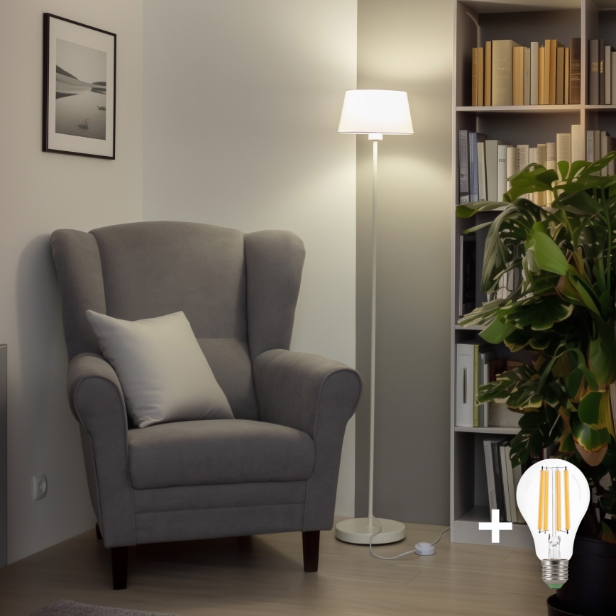 Brilagi - LED-gulvlampe CERIA 1xE27/40W/230V Ø 25 cm hvid